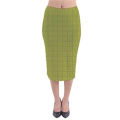 Royal Green Vintage Seamless Flower Floral Velvet Midi Pencil Skirt by Mariart