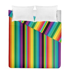 Multi Colored Colorful Bright Stripes Wallpaper Pattern Background Duvet Cover Double Side (full/ Double Size)