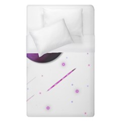 Space Transparent Purple Moon Star Duvet Cover (single Size) by Mariart