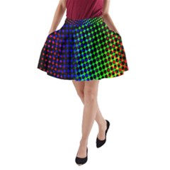 Digitally Created Halftone Dots Abstract Background Design A-line Pocket Skirt by Nexatart