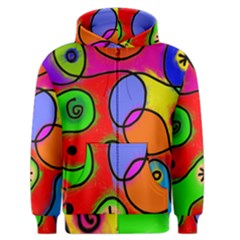 Digitally Painted Patchwork Shapes With Bold Colours Men s Zipper Hoodie by Nexatart