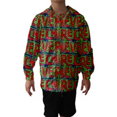 Typographic Graffiti Pattern Hooded Wind Breaker (kids) by dflcprintsclothing