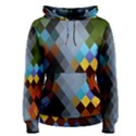 Diamond Abstract Background Background Of Diamonds In Colors Of Orange Yellow Green Blue And More Women s Pullover Hoodie View1