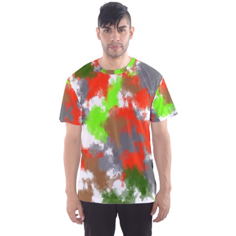 Abstract Watercolor Background Wallpaper Of Splashes  Red Hues Men s Sport Mesh Tee by Nexatart