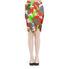 Abstract Watercolor Background Wallpaper Of Splashes  Red Hues Midi Wrap Pencil Skirt by Nexatart