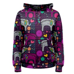 Love Colorful Elephants Background Women s Pullover Hoodie