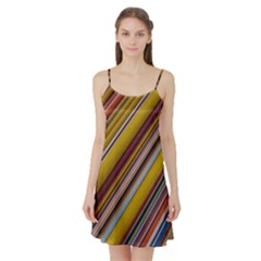 Colourful Lines Satin Night Slip by Nexatart