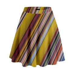 Colourful Lines High Waist Skirt by Nexatart