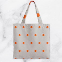 Diamond Polka Dot Grey Orange Circle Spot Zipper Grocery Tote Bag by Mariart