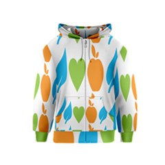 Fruit Apple Orange Green Blue Kids  Zipper Hoodie by Mariart