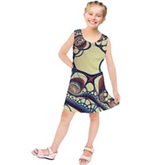 Labels Net Circle Brown Kids  Tunic Dress by Mariart