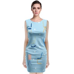 Seat Blue Polka Dot Classic Sleeveless Midi Dress by Mariart