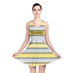 Paper Yellow Grey Digital Reversible Skater Dress by Mariart