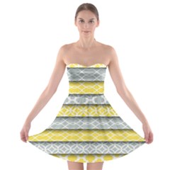 Paper Yellow Grey Digital Strapless Bra Top Dress by Mariart