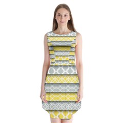 Paper Yellow Grey Digital Sleeveless Chiffon Dress   by Mariart