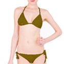 Stripy Starburst Effect Light Orange Green Line Bikini Set View1