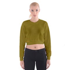 Stripy Starburst Effect Light Orange Green Line Cropped Sweatshirt by Mariart