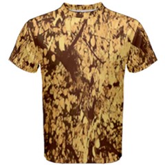 Abstract Brachiate Structure Yellow And Black Dendritic Pattern Men s Cotton Tee by Nexatart