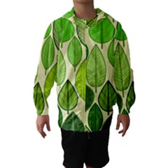 Leaves Pattern Design Hooded Wind Breaker (kids) by TastefulDesigns