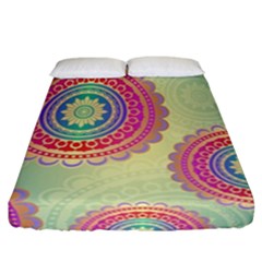 Abstract Geometric Wheels Pattern Fitted Sheet (california King Size)