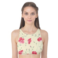 Seamless Flower Pattern Tank Bikini Top by TastefulDesigns