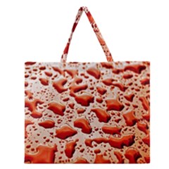 Water Drops Background Zipper Large Tote Bag by Nexatart