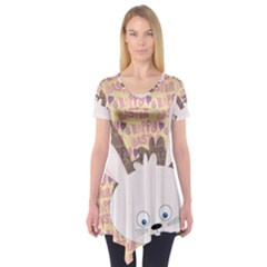 Easter Bunny  Short Sleeve Tunic  by Valentinaart