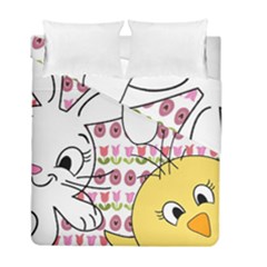 Easter Bunny And Chick  Duvet Cover Double Side (full/ Double Size)