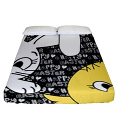 Easter Bunny And Chick  Fitted Sheet (california King Size)