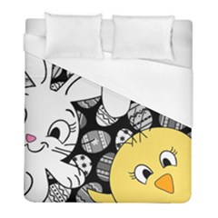 Easter Bunny And Chick  Duvet Cover (full/ Double Size)