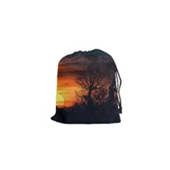 Sunset At Nature Landscape Drawstring Pouches (xs)  by dflcprints