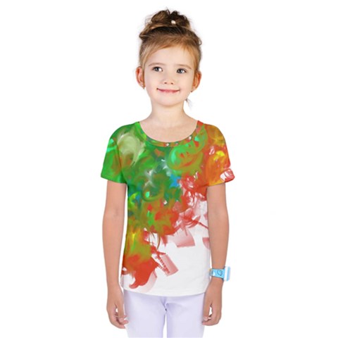 Digitally Painted Messy Paint Background Textur Kids  One Piece Tee by Nexatart