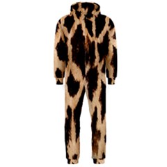 Giraffe Texture Yellow And Brown Spots On Giraffe Skin Hooded Jumpsuit (men)  by Nexatart