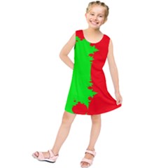 Critical Points Line Circle Red Green Kids  Tunic Dress by Mariart