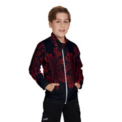 Dendron Diffusion Aggregation Flower Floral Leaf Red Black Wind Breaker (kids) by Mariart