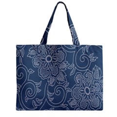 Flower Floral Blue Rose Star Zipper Mini Tote Bag by Mariart