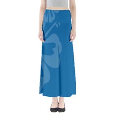 Hibiscus Sakura Classic Blue Maxi Skirts by Mariart