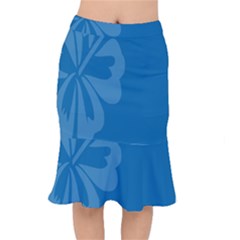 Hibiscus Sakura Classic Blue Mermaid Skirt by Mariart