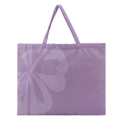 Hibiscus Sakura Lavender Herb Purple Zipper Large Tote Bag by Mariart