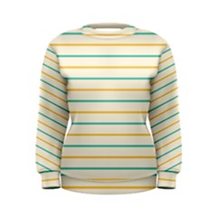 Horizontal Line Yellow Blue Orange Women s Sweatshirt by Mariart