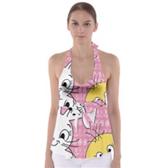 Easter Bunny And Chick  Babydoll Tankini Top by Valentinaart