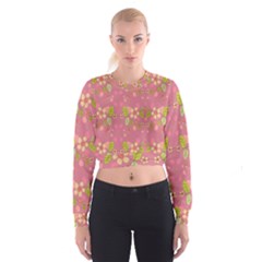 Floral Pattern Cropped Sweatshirt by Valentinaart