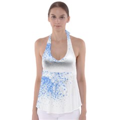 Blue Paint Splats Babydoll Tankini Top by Nexatart