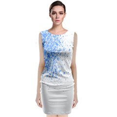 Blue Paint Splats Classic Sleeveless Midi Dress