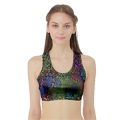 Grunge Rose Background Pattern Sports Bra With Border by Nexatart