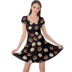 Donuts Pattern Cap Sleeve Dresses by Valentinaart