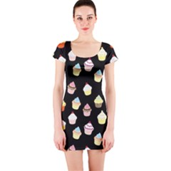 Cupcakes Pattern Short Sleeve Bodycon Dress by Valentinaart