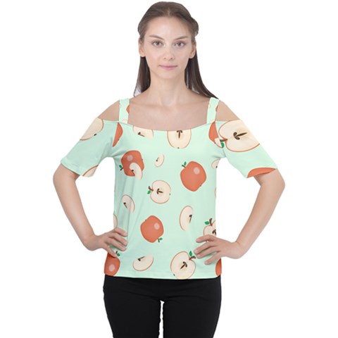 Apple Fruit Background Food Women s Cutout Shoulder Tee by Nexatart