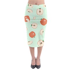 Apple Fruit Background Food Midi Pencil Skirt by Nexatart