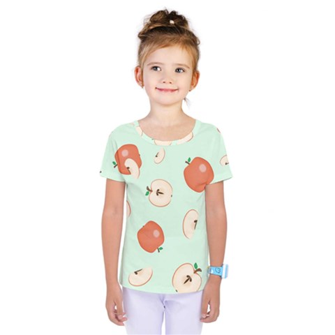 Apple Fruit Background Food Kids  One Piece Tee by Nexatart